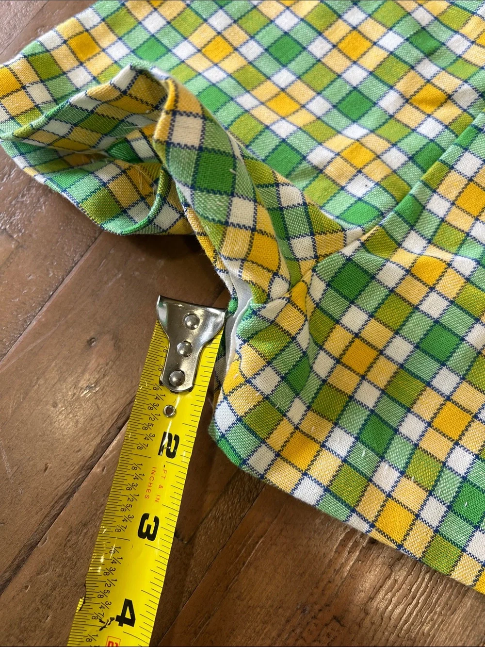 Health Tex vintage green and yellow square short overalls romper 12 months 90s